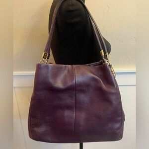 Coach Purple Leather Shoulder Bag